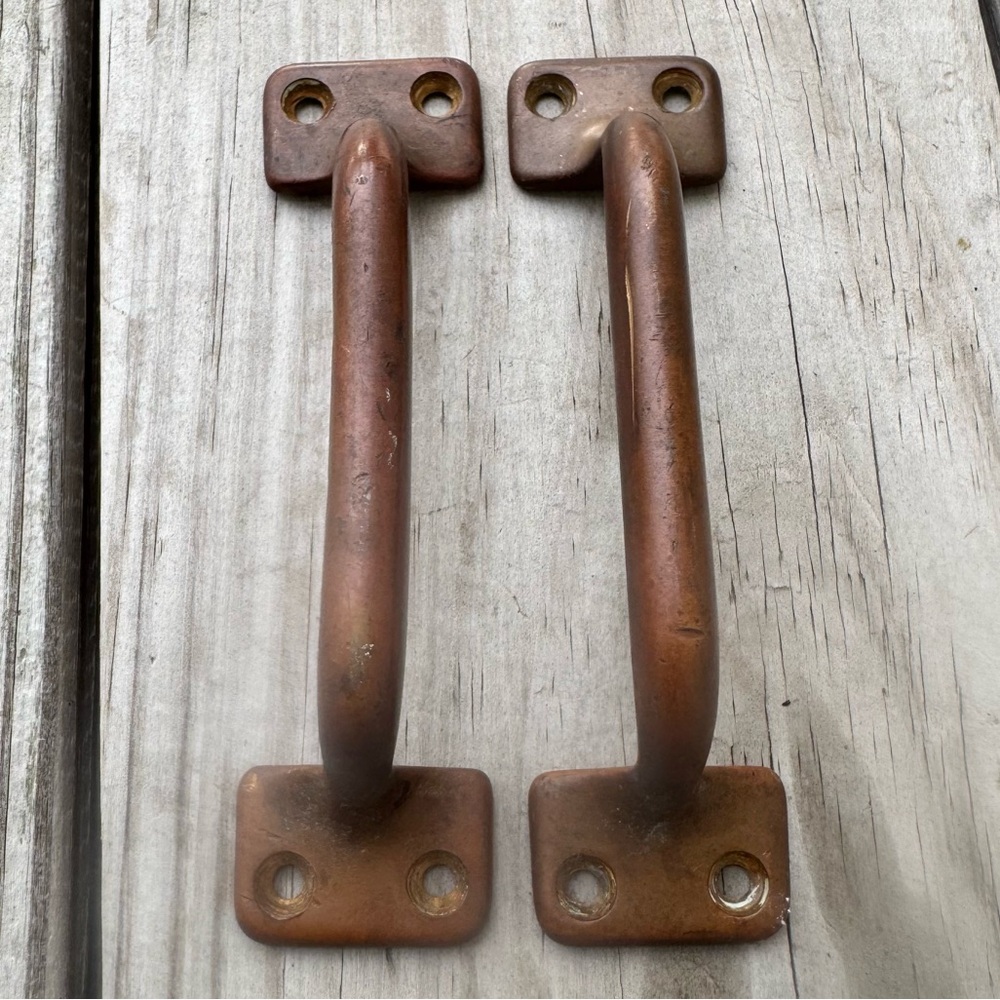 Rustic antique vintage solid brass drawer pulls
